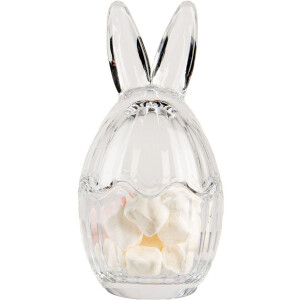 Clayre & Eef Bocal à provisions Lapin en verre clair Ø6x11cm style campagnard