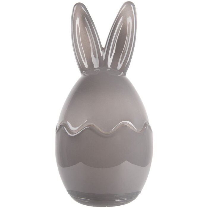 Clayre & Eef Bocal à provisions Lapin Gris Ø9x17cm avec couvercle Style campagne