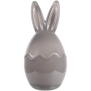 Clayre & Eef Bocal à provisions Lapin Gris Ø9x17cm avec couvercle Style campagne