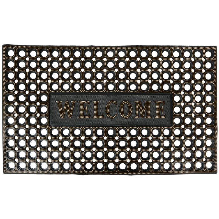 Clayre & Eef MC272 Paillasson noir or 75x45x1 cm style campagnard