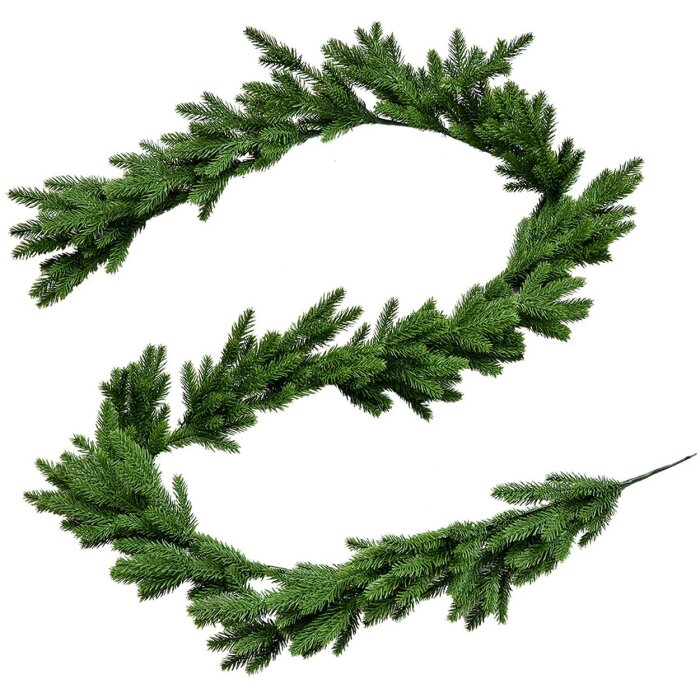 Clayre & Eef 66067 Décoration Guirlande verte 180x10x10 cm plastique