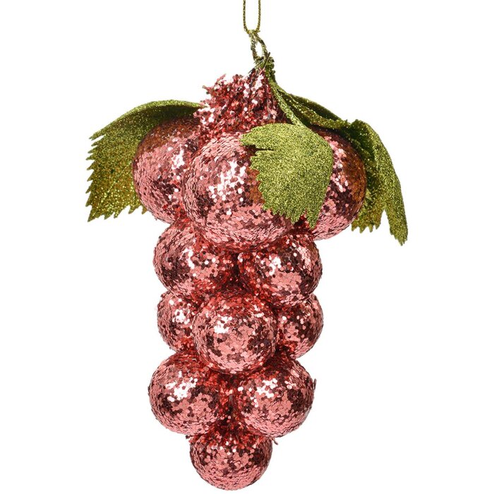 Clayre & Eef 66175P Décoration de Noël Raisins roses verts 8x8x14 cm