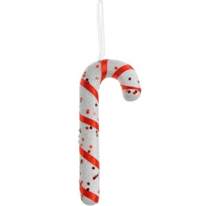 Clayre & Eef 66176 Décoration Pendentif canne à sucre 7x2x17 cm blanc rouge