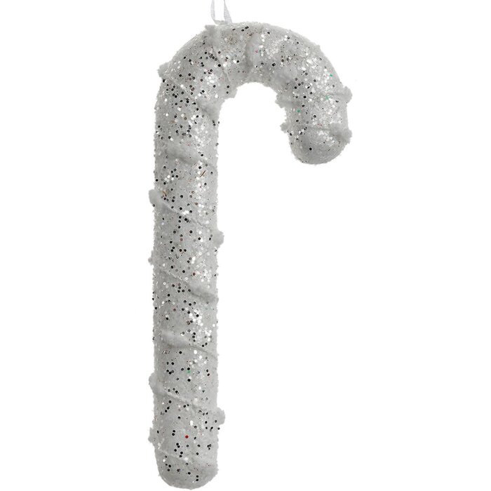 Clayre & Eef 66178 Pendentif canne à sucre blanc 7x2x17 cm plastique scintillant