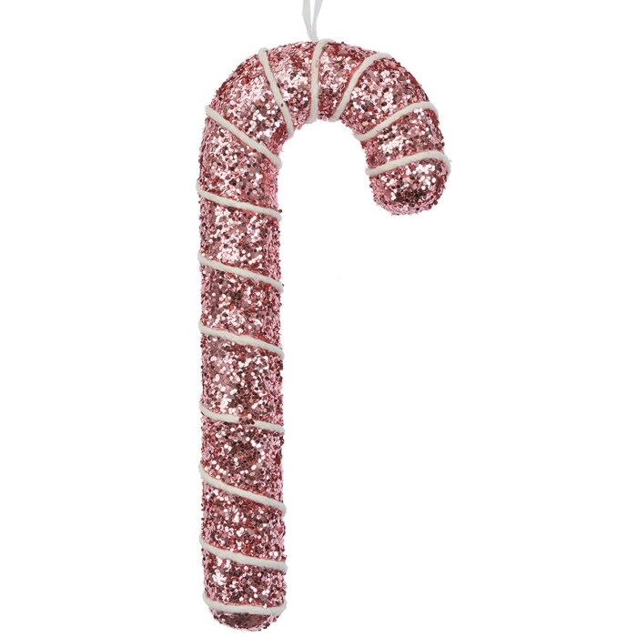 Clayre & Eef 66179 Pendentif décoratif canne à sucre rose scintillant 7x2x17cm