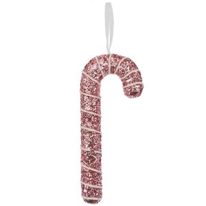 Clayre & Eef 66179 Pendentif décoratif canne à sucre rose scintillant 7x2x17cm