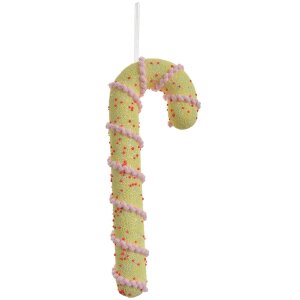 Clayre & Eef Pendentif canne à sucre jaune rose 10x3x26 cm plastique
