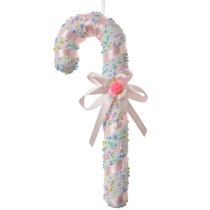 Clayre & Eef 66182 Pendentif canne à sucre blanc rose 10x3x26cm