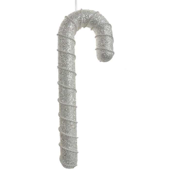 Clayre & Eef 66184 Pendentif canne à sucre blanc 12x4x33 cm plastique scintillant