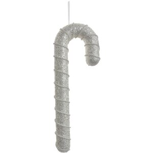 Clayre & Eef 66184 Pendentif canne à sucre blanc 12x4x33 cm plastique scintillant