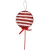 Clayre & Eef Décoration de Noël Lollipop rouge blanc 14x4x30 cm