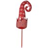 Clayre & Eef Bonnet de Père Noël Rouge Blanc 17x7x54 cm Bois Textile