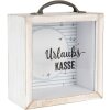 Clayre & Eef 65878 Tirelire blanc 15x8x18 cm style campagnard MDF verre