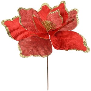 Clayre & Eef Weihnachtsdeko Blume Rot Gold Ø...