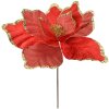 Clayre & Eef Décoration de Noël Fleur Rouge Or Ø 44x46 cm Plastique