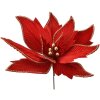 Clayre & Eef 66124 Décoration de Noël Fleur Rouge Or Ø 43x28 cm Plastique