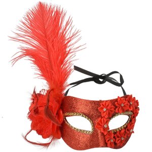 Clayre & Eef 66188 Masque rouge or 23x10x22 cm...