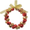 Clayre & Eef 66201 Décoration Pendentif Couronne Rouge Or Ø 11x2 cm Fer
