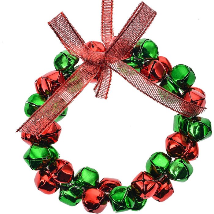 Clayre & Eef 66202 Décoration Pendentif Couronne Rouge Vert Ø 11x2 cm
