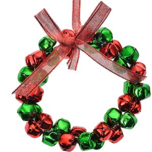 Clayre & Eef 66202 Décoration Pendentif Couronne Rouge Vert Ø 11x2 cm