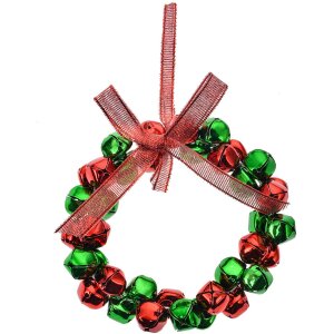 Clayre & Eef 66202 Décoration Pendentif Couronne Rouge Vert Ø 11x2 cm