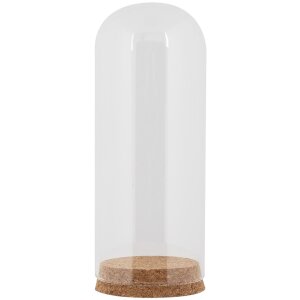 Clayre & Eef Cloche en verre Ø 8x20 cm avec...