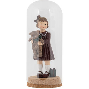 Clayre & Eef Cloche en verre Ø 8x20 cm avec...