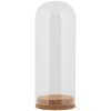 Clayre & Eef Cloche en verre Ø 8x20 cm avec fond en liège Transparent verre