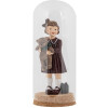 Clayre & Eef Cloche en verre Ø 8x20 cm avec fond en liège Transparent verre