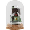 Clayre & Eef Cloche en verre Ø8x12cm Transparent avec fond en liège Décoration