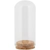 Clayre & Eef Cloche en verre Verre Ø5x10cm Transparent avec fond en liège Décoration