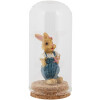 Clayre & Eef Cloche en verre Verre Ø5x10cm Transparent avec fond en liège Décoration