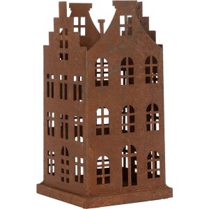 Clayre & Eef 6Y5775 Décoration maison set de 2 pièces métal brun style campagnard 11x11x21cm