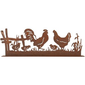 Clayre & Eef 6Y5778 Décoration Poule avec coq Marron 41x5x14 cm style rustique