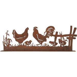 Clayre & Eef 6Y5778 Décoration Poule avec coq Marron 41x5x14 cm style rustique