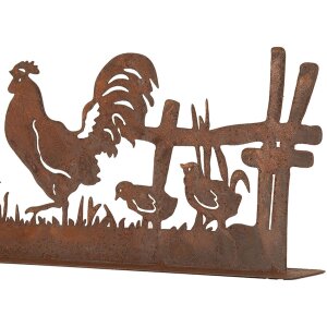 Clayre & Eef 6Y5778 Décoration Poule avec coq Marron 41x5x14 cm style rustique