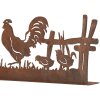 Clayre & Eef 6Y5778 Décoration Poule avec coq Marron 41x5x14 cm style rustique