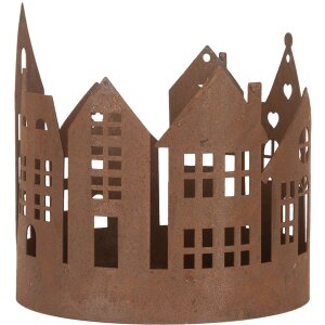 Clayre & Eef 6Y5784 Décoration Maisons Lot de 3 style campagnard brun finition rouille