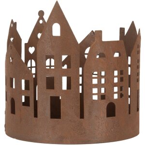 Clayre & Eef 6Y5784 Décoration Maisons Lot de 3 style campagnard brun finition rouille