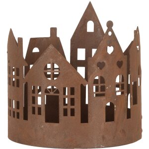 Clayre & Eef 6Y5784 Décoration Maisons Lot de 3 style campagnard brun finition rouille