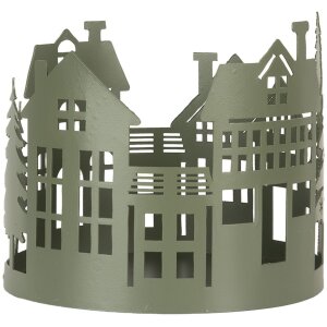 Clayre & Eef 6Y5788 Décoration Maisons Lot de 3 Vert Maison de Campagne Métal