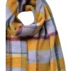 Juleeze JZSC0824Y Écharpe Carreaux Jaune Violet 50x200 cm Femme Franges