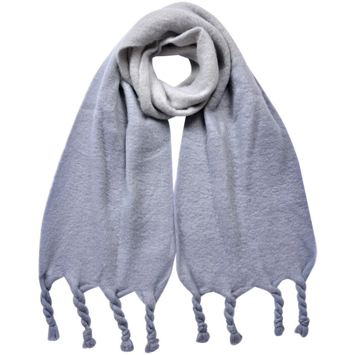 Juleeze écharpe Gris 32x220 cm avec franges doux et stylé
