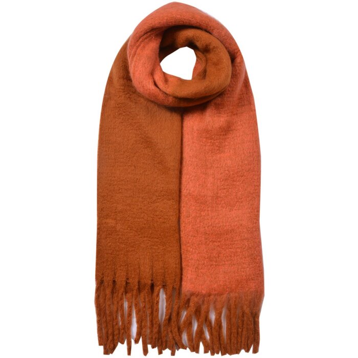 Juleeze JZSC0835CH Écharpe Marron 40x240 cm Synthétique avec franges