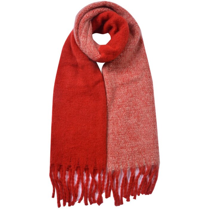 Juleeze JZSC0835R Écharpe Rouge 40x240 cm Écharpe femme à franges