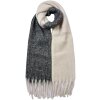 Juleeze JZSC0835Z Écharpe Noir Crème 40x240 cm Franges Synthétique Femme