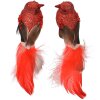 Clayre & Eef 66138 Décoration Oiseau Lot de 2 rouge brun 16x5x5 cm Plastique