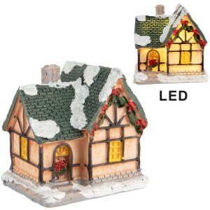 Clayre & Eef 6PR5733 Décoration Maison avec LED Orange Vert 6x5x6 cm