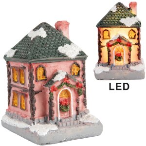 Clayre & Eef 6PR5734 Décoration Maison avec LED Rose Gris 4x5x6 cm