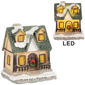 Clayre & Eef 6PR5735 Décoration Maison LED Beige Vert 5x5x6 cm